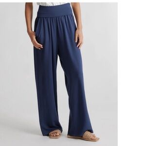 Quince French Terry Modal Wide Leg Pant Navy Sz S